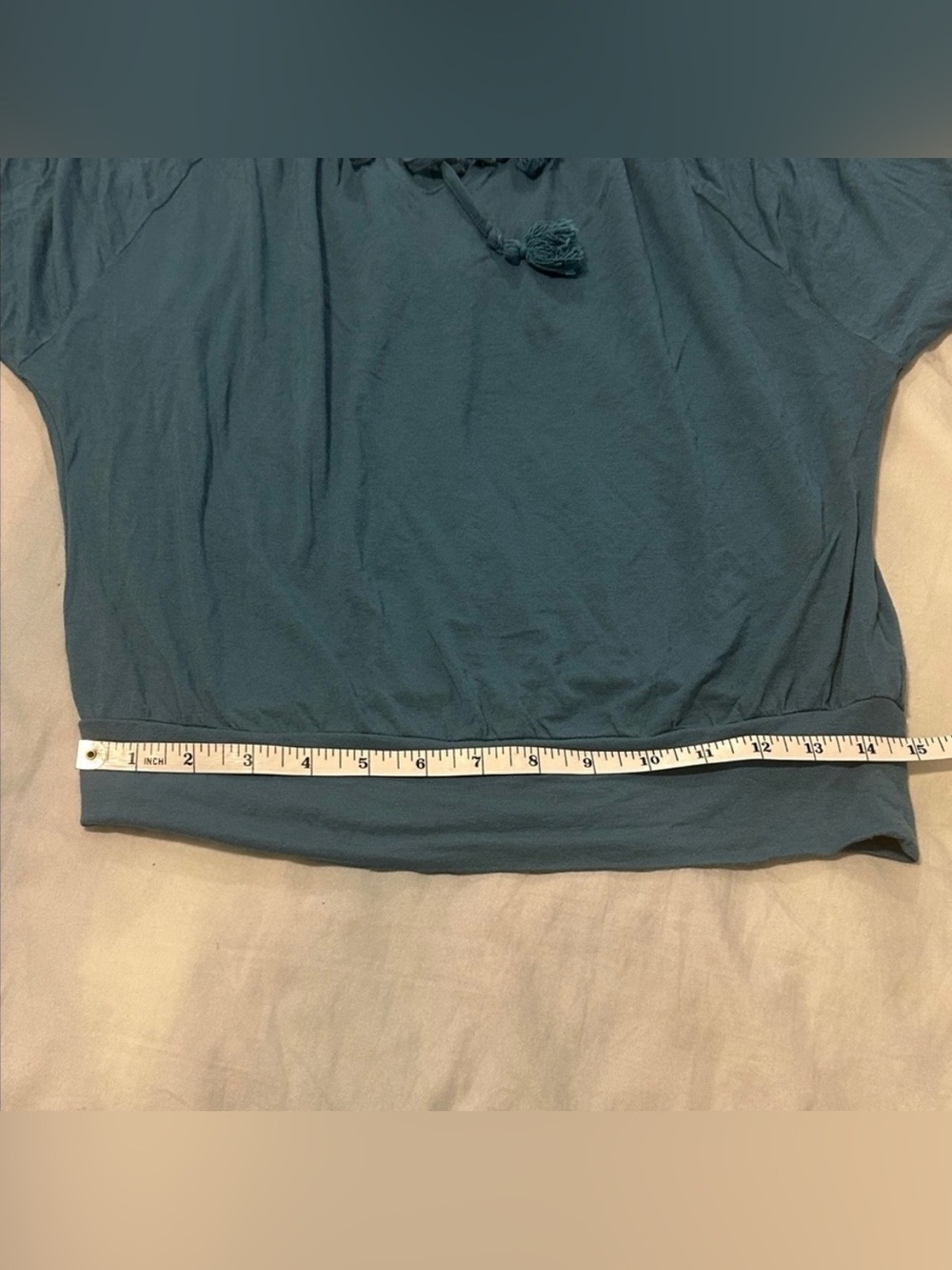 Anthropologie Deletta Cutout Sleeve Top XS Teal - Picture 7 of 8